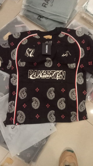 BLACK T SHIRT FIFA PIPING