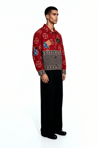 Reversible Block-Printed Denim Jacket