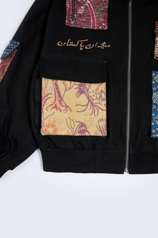 Black Ajrak Denim Trucker