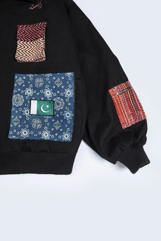 Black Ajrak Denim Trucker