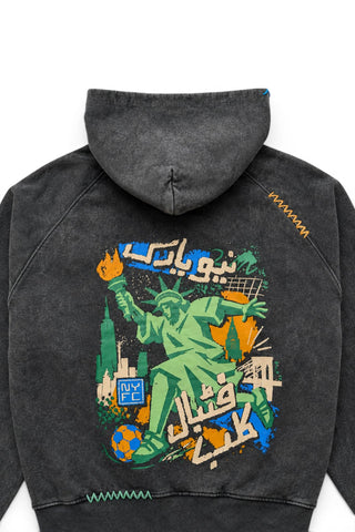 NYC Match Day Acid Wash Hoodie
