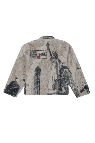 NYC printed sherpa jacket
