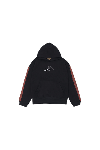 Hand crafted unisex matte black Mughal horseback hoodie