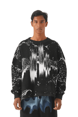 "Crimson gaze" knit sweater