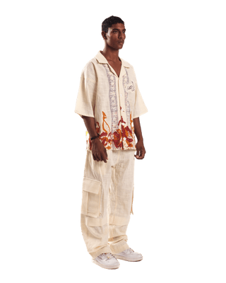 "Ember mosaic" button-down