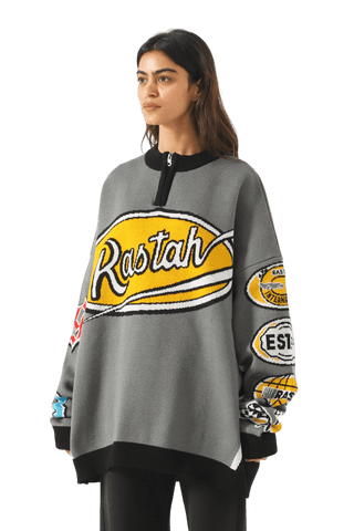 "Sunset tower" knit sweater
