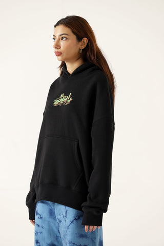 "Alien" printed patchwork hoodie
