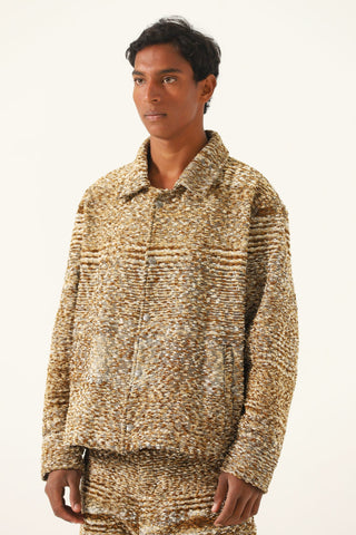 "Distorted verses" handwoven jacquard jacket