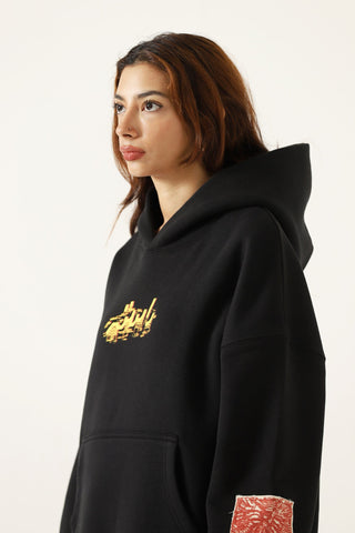 "Dead by dawn" printed poster hoodie