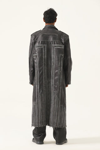 "Vegas in the dark" leather long coat