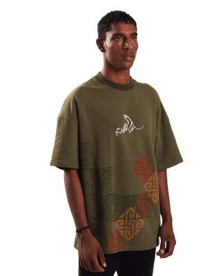 "Shapeshifter" block print T-shirt