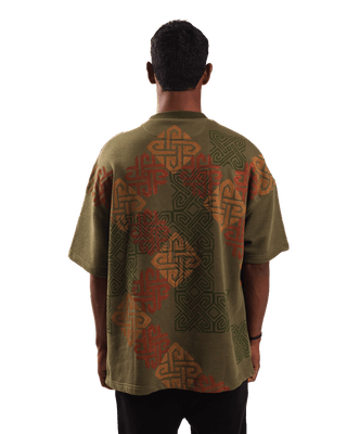 "Shapeshifter" block print T-shirt