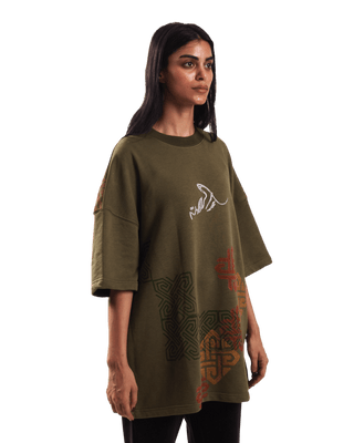 "Shapeshifter" block print T-shirt