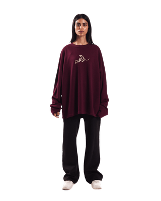 "Forever forest" maroon full-sleeve T-shirt