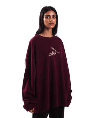 "Forever forest" maroon full-sleeve T-shirt