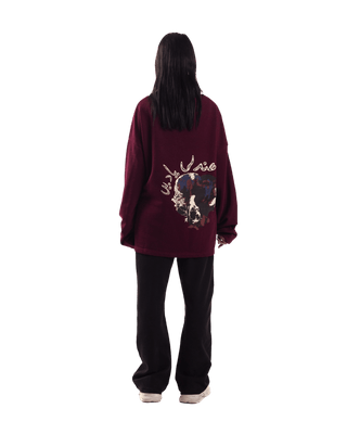 "Forever forest" maroon full-sleeve T-shirt