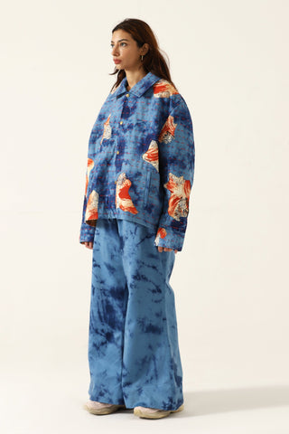 "After hours" silk patchwork jacket