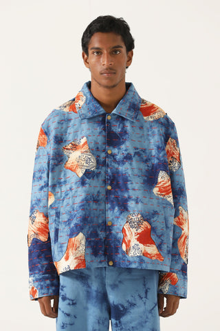 "After hours" silk patchwork jacket