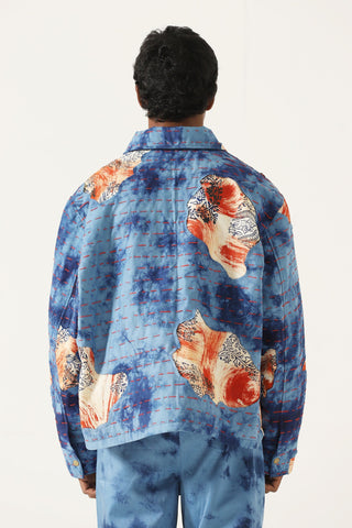 "After hours" silk patchwork jacket