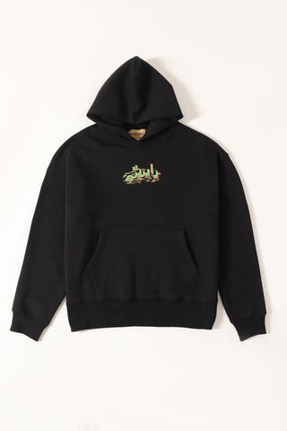 "Alien" printed patchwork hoodie
