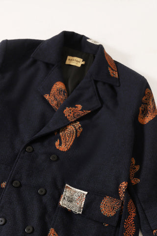 Hand block print patchwork long coat