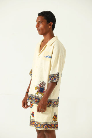 "Emperors circus" hand blockprint button-down