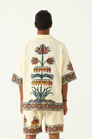 "Emperors circus" hand blockprint button-down