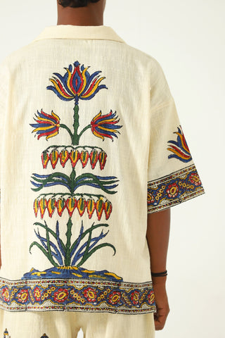 "Emperors circus" hand blockprint button-down