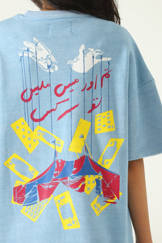 "You and I" screen print blue T-shirt