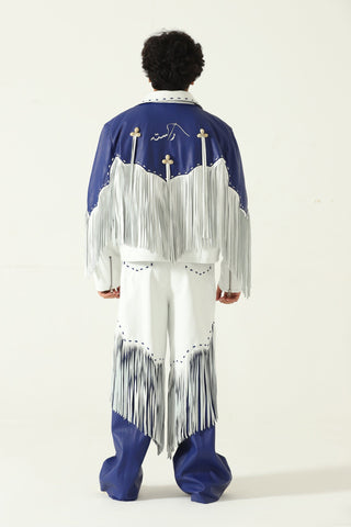 Fringed leather jacket