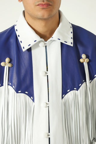 Fringed leather jacket