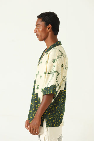 "Rajasthan" hand block print button-down