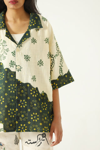 "Rajasthan" hand block print button-down
