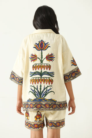 "Emperors circus" hand blockprint button-down