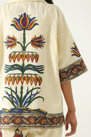 "Emperors circus" hand blockprint button-down
