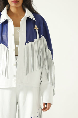 Fringed leather jacket