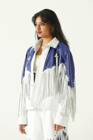 Fringed leather jacket