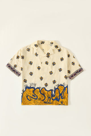 "Mountain of madness" hand painted polo