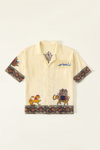 "Emperors circus" hand blockprint button-down