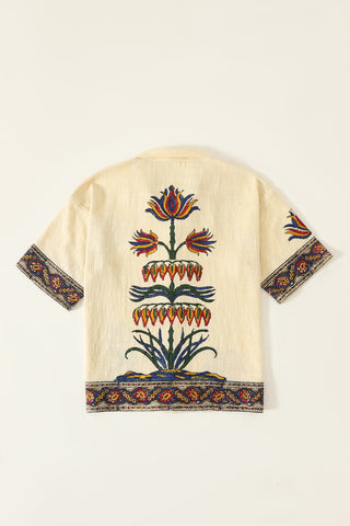 "Emperors circus" hand blockprint button-down