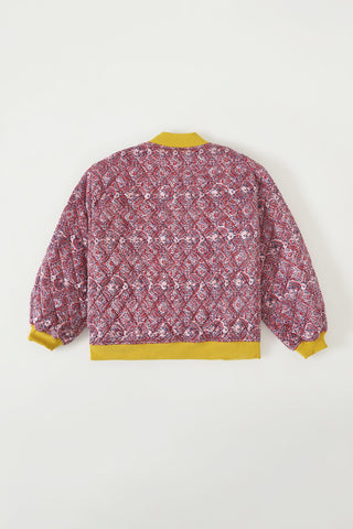 "Haveli" quilted silk block print sweatshirt
