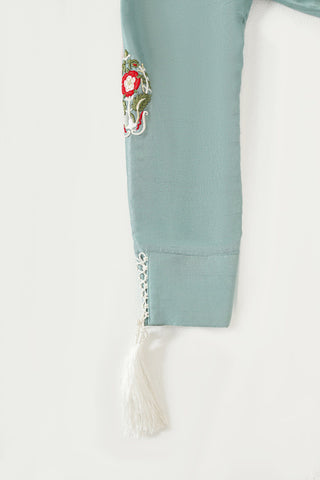 Hand-Embroidered tassels silk shirt