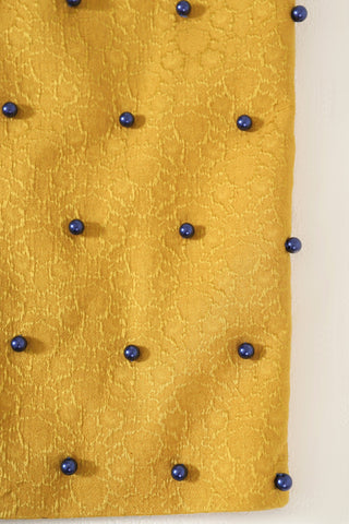 Lost time" hand-embroidered silk trousers