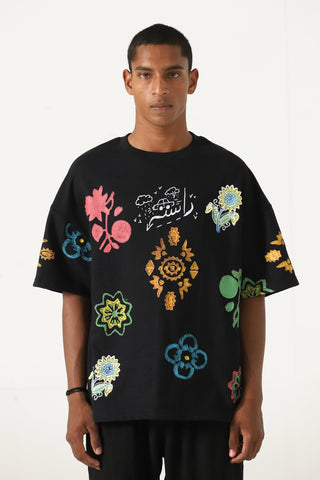 Blockprint motif T-shirt
