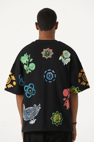 Blockprint motif T-shirt