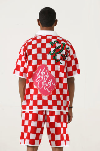 "Playful past" knit polo