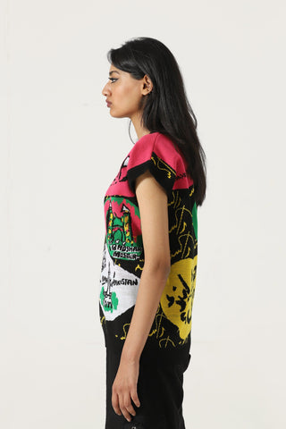 A world of color knit vest'