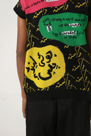 A world of color knit vest'