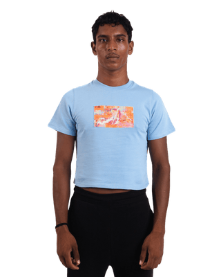 "Radiant horizon" baby blue crop top