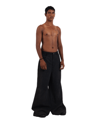 "Eclipse elegance" wide flared denim trousers
